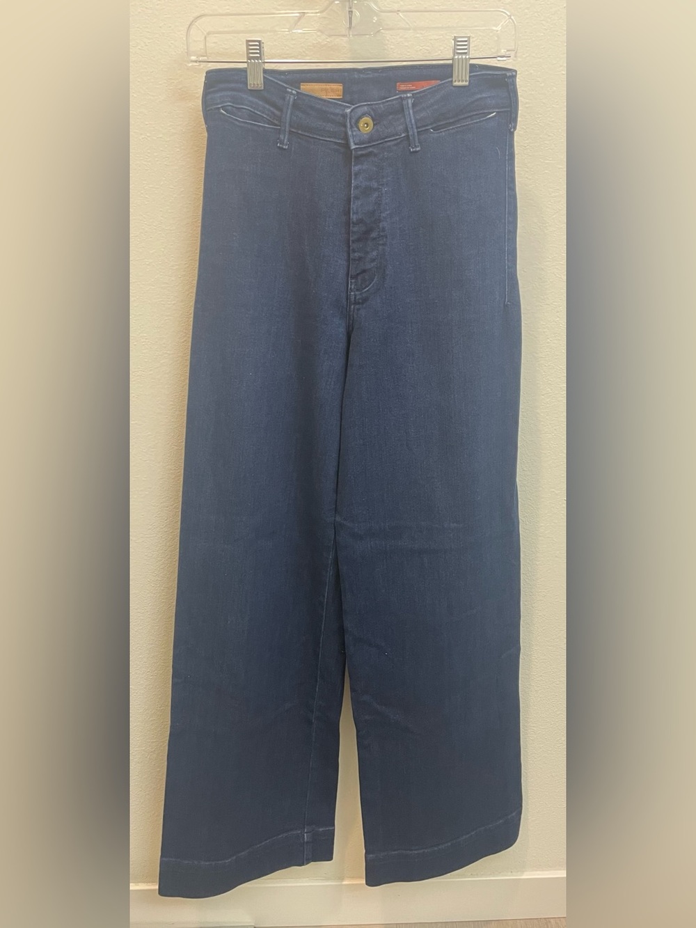 Pilcro Dark Wash Cotton Denim Wide-Leg High Rise Jeans